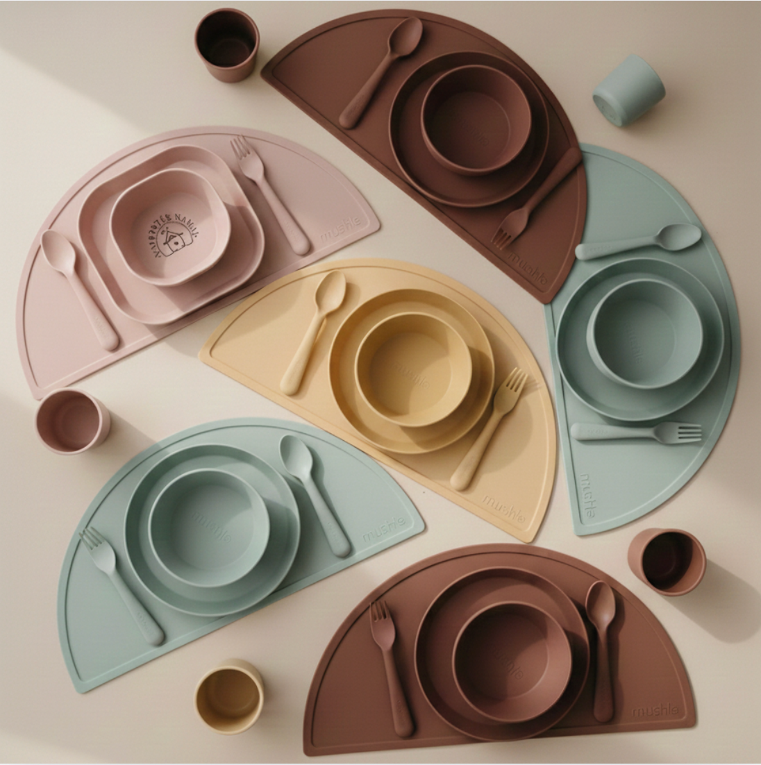 Silikoniniai vaikiški indai kūdikiams ir mažyliams