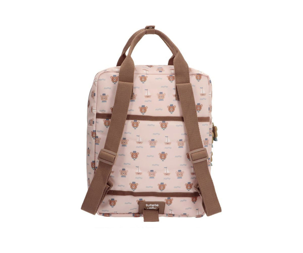 Vaikiška kuprinė su meškiukais, rudo/kreminio atspalvio