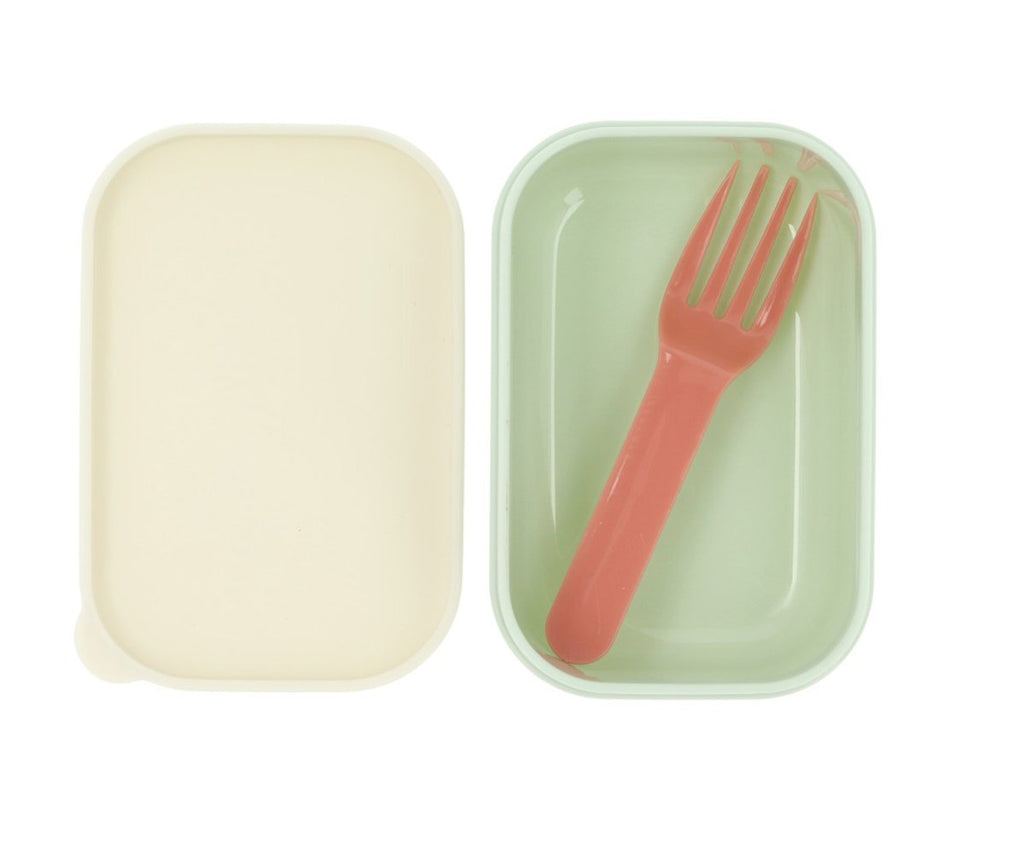 Pietų dėžutė su šakute, žalios spalvos