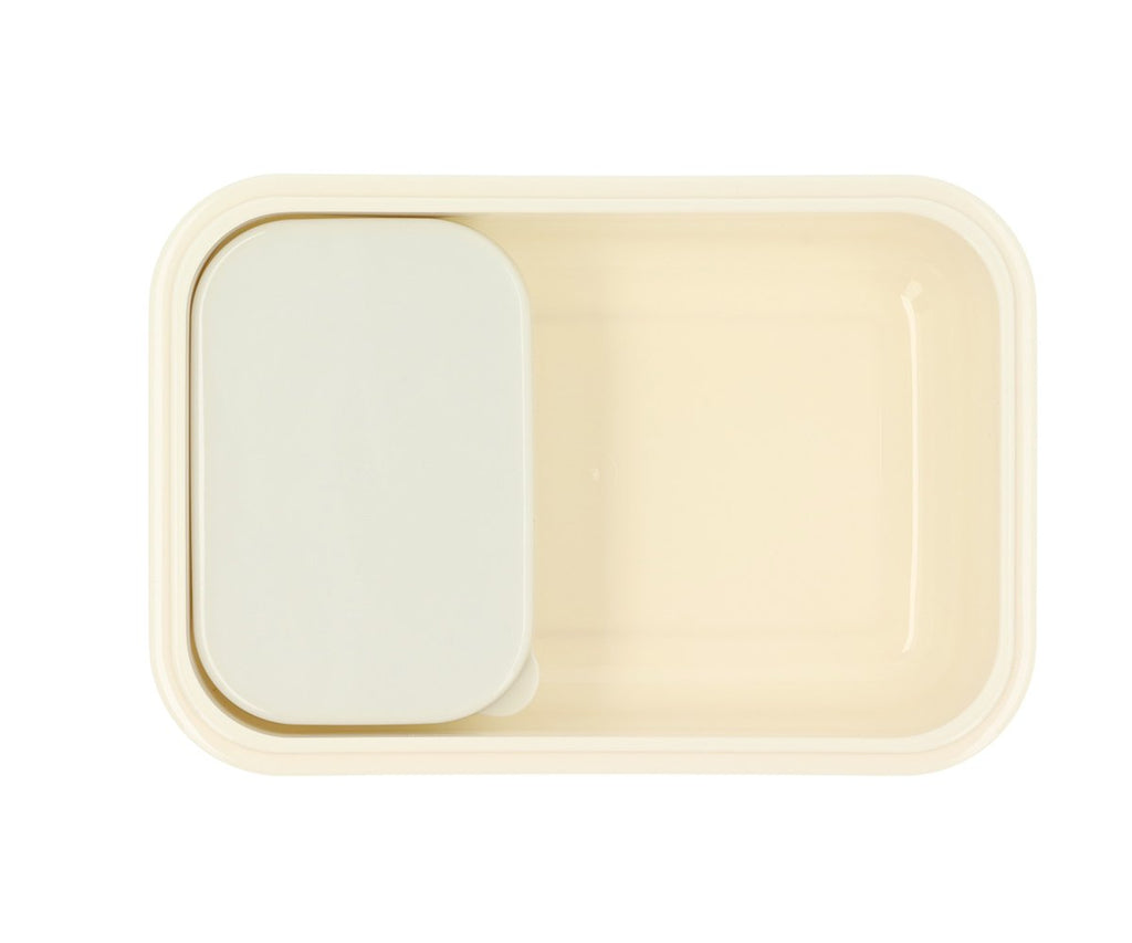 Stačiakampės pietų dėžutės vidinė dalis, žalios spalvos/gelsvos spalvos