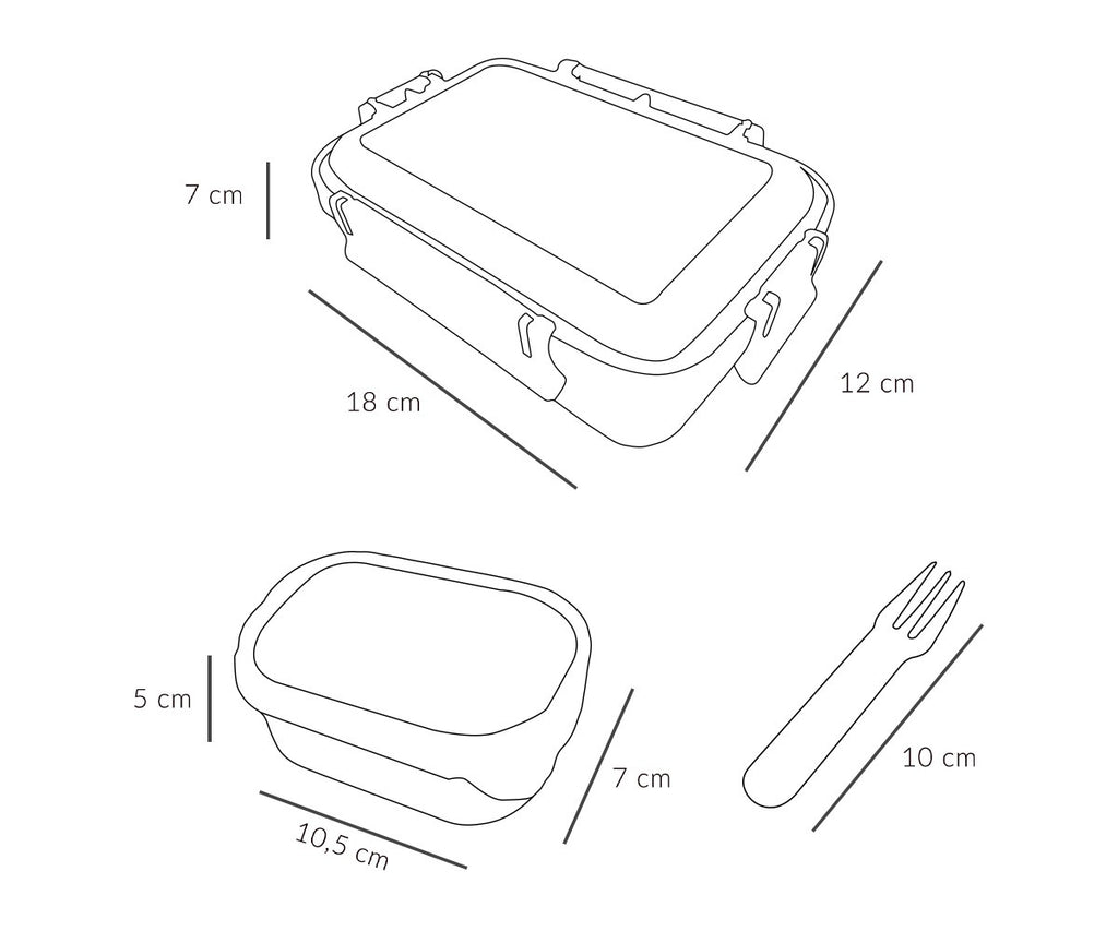 Stačiakampė pietų dėžutė vaikams su raidelėmis