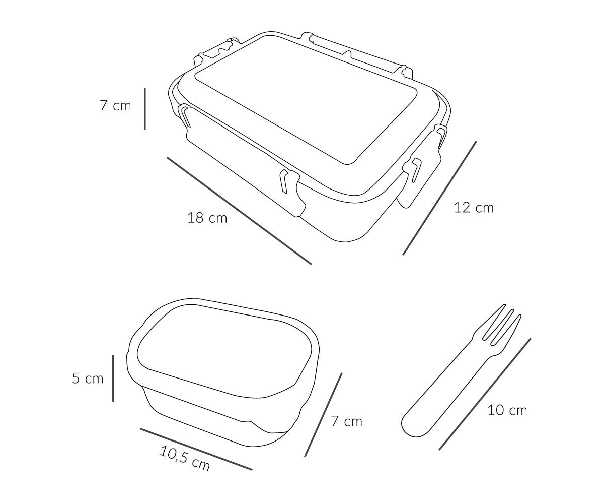 Stačiakampė pietų dėžutė vaikams su raidelėmis