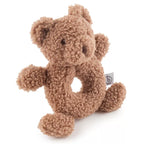 Barškutis meškiukas rudos spalvos su skylute pilvuke